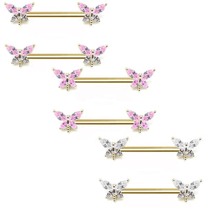 CZ Dragonfly Nipple Ring Stainless Steel Animal Nipple Jewelry