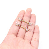 CZ Dragonfly Nipple Ring Stainless Steel Animal Nipple Jewelry