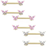 CZ Dragonfly Nipple Ring Stainless Steel Animal Nipple Jewelry