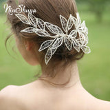 Beaded Flower Tiara Wedding Hair Jewelry Bride Headwear