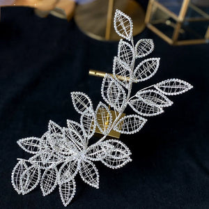 Beaded Flower Tiara Wedding Hair Jewelry Bride Headwear