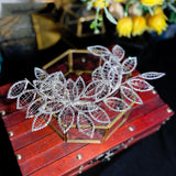 Beaded Flower Tiara Wedding Hair Jewelry Bride Headwear
