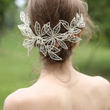 Beaded Flower Tiara Wedding Hair Jewelry Bride Headwear