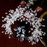 Clear Leaf Crystal Wedding Hairband Bride Headdress Hair Accessories