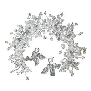 Clear Leaf Crystal Wedding Hairband Bride Headdress Hair Accessories