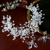 Clear Leaf Crystal Wedding Hairband Bride Headdress Hair Accessories