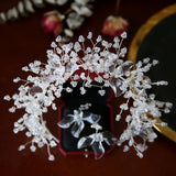 Clear Leaf Crystal Wedding Hairband Bride Headdress Hair Accessories
