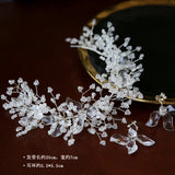 Clear Leaf Crystal Wedding Hairband Bride Headdress Hair Accessories