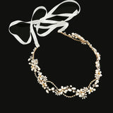 Wired Hairband Crystal Rhinestones Freshwater Pearls Bridal Headband