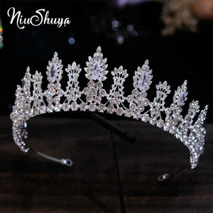 Crystal Cubic Zircon Wedding Tiara Headband Bridal Crown Hair Accessories