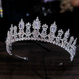 Crystal Cubic Zircon Wedding Tiara Headband Bridal Crown Hair Accessories