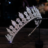 Crystal Cubic Zircon Wedding Tiara Headband Bridal Crown Hair Accessories