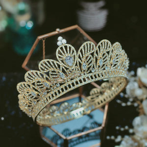 Cubic Zircon Crystal Crown Princess Tiara Wedding Hair Accessories