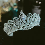 Cubic Zircon Crystal Crown Princess Tiara Wedding Hair Accessories