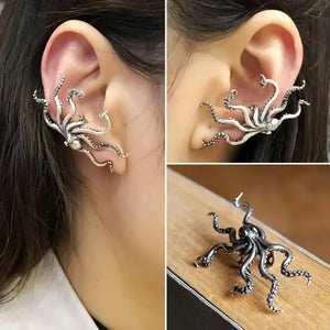 925 Silver Octopus Ear Cuff Punk Rock Retro Clip Earring