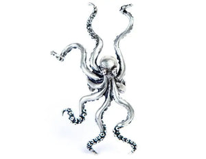 925 Silver Octopus Ear Cuff Punk Rock Retro Clip Earring