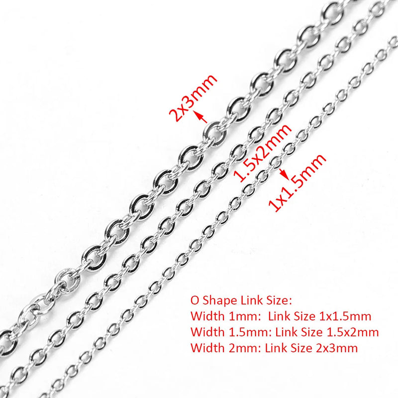 Stainless Steel Chain DIY Jewelry Making 10M O Shape Cross Chains