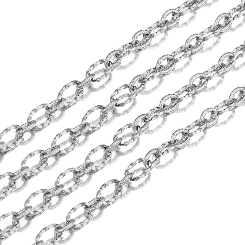 Stainless Steel Twist Cable Chain for Jewelry Making 1M