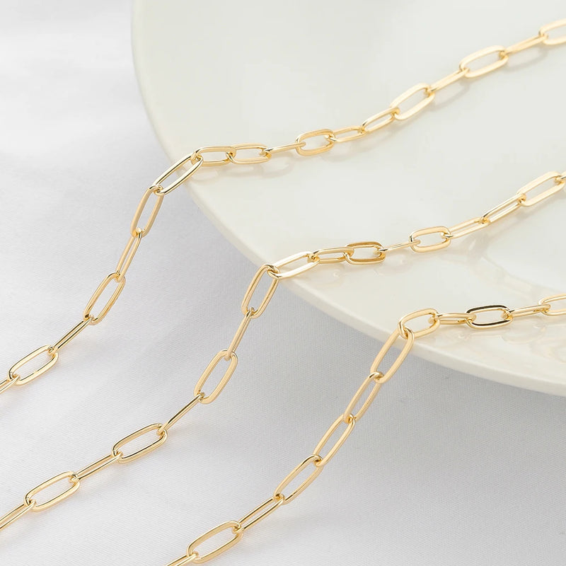 1m 4.5x11mm Copper Chain Cable DIY Necklace Bracelet Anklet Jewelry Making