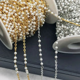 Stainless Steel Pearl Beaded Chains for Jewelry Making Necklace DIY