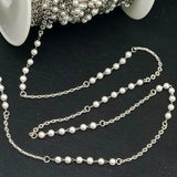 Stainless Steel Pearl Beaded Chains for Jewelry Making Necklace DIY