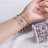 1m Stainless Steel Stone Beaded Chain for Jewelry Making DIY