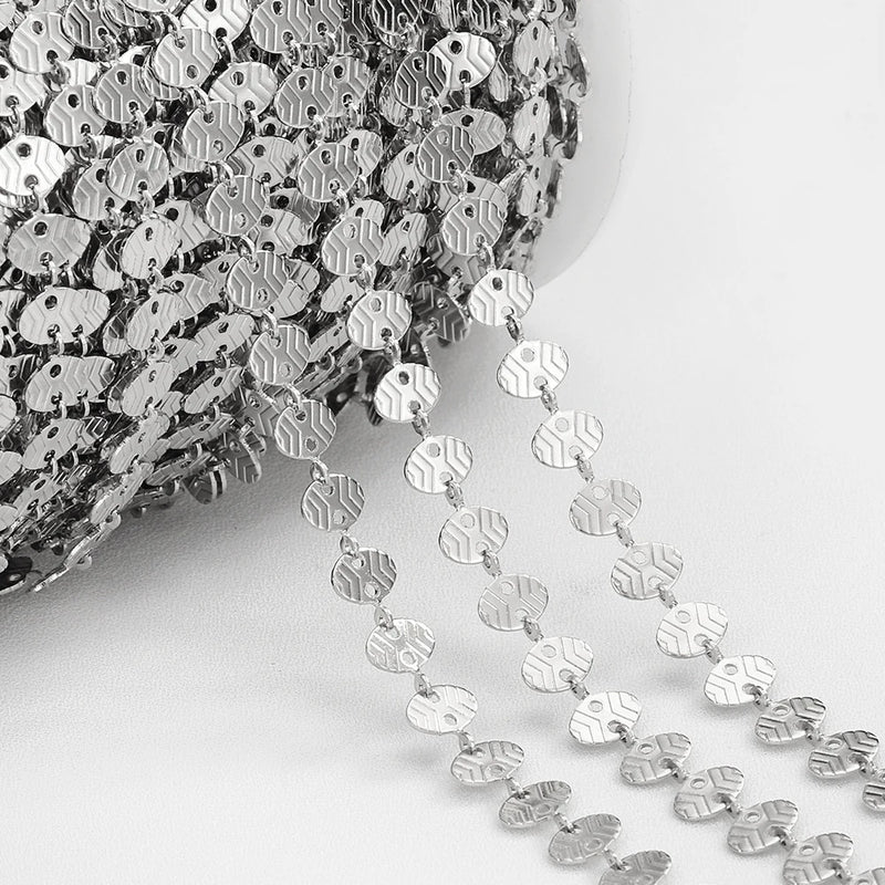 Stainless Steel Love Heart Chains for Necklace Bracelet - No Fade 2M 1M