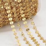Stainless Steel Love Heart Chains for Necklace Bracelet - No Fade 2M 1M
