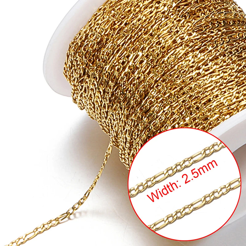 2m Stainless Steel Chains for Jewelry Making Supplies DIY Accessories