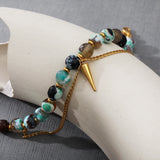 Stone Strand Bracelet Waterproof Stainless Steel Jewelry