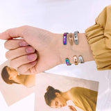 Fede Stainless Steel Cuff Bracelet Engraved Letters Couples Charm Bracelet