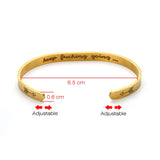 Fede Stainless Steel Cuff Bracelet Engraved Letters Couples Charm Bracelet