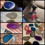 Irregular Natural Agates Geode Slice Reiki Healing Crystal Stone Slice