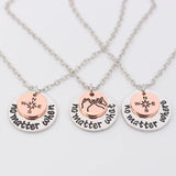 Friendship Necklace Set with Compass and Promise Keychain