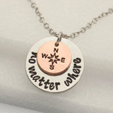 Friendship Necklace Set with Compass and Promise Keychain