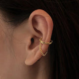 Crystal Star Chain Double Layer Chain Ear Cuffs for Girl Women