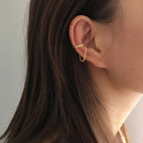 Crystal Star Chain Double Layer Chain Ear Cuffs for Girl Women