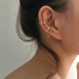 Crystal Star Chain Double Layer Chain Ear Cuffs for Girl Women