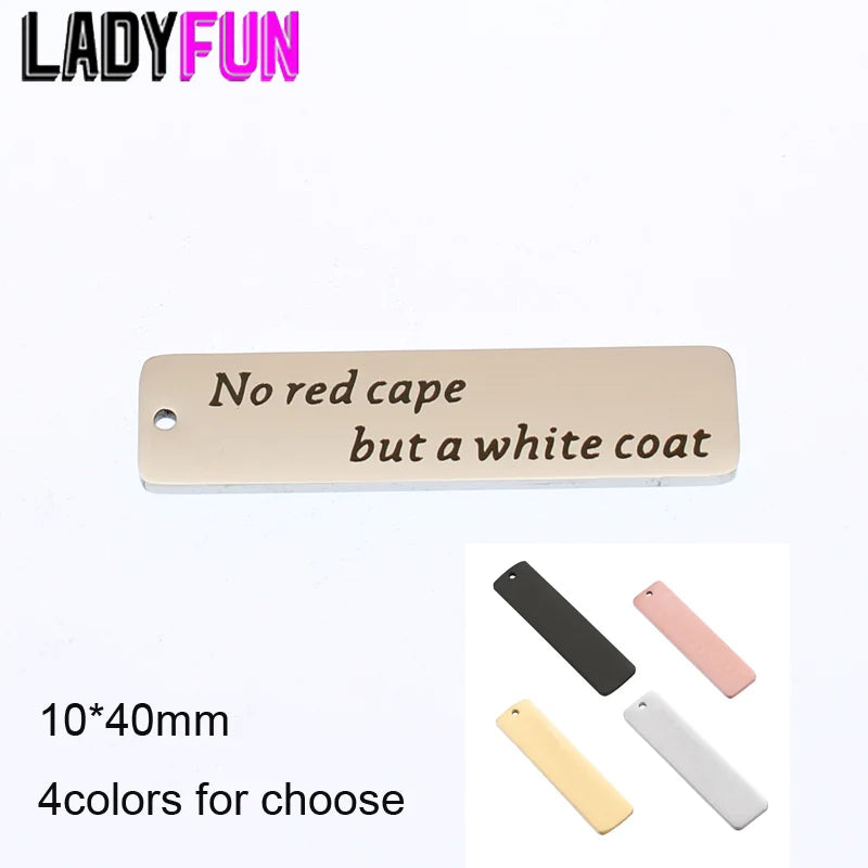 Personalized Stainless Steel Laser Engrave Rectangle Tag Pendant