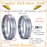 6mm Tungsten Carbide Wedding Band Ring for Men and Women