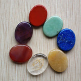 7pcs Natural Stone 7 Chakras Oval Pendants for Jewelry Making