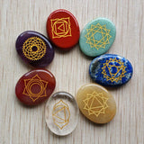 7pcs Natural Stone 7 Chakras Oval Pendants for Jewelry Making