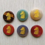6pcs Horse Pattern Stone Pendants for Jewelry Making