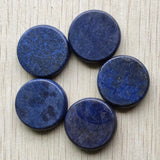 5pcs Natural Lapis Lazuli Carved Round Pendants for Jewelry Making