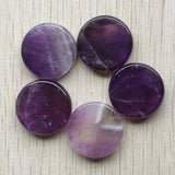 Round Amethyst Stone Pendants 5pcs/lot