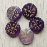 Round Amethyst Stone Pendants 5pcs/lot