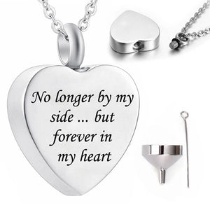 Heart Necklace Cremation Urn for Ashes Stainless Steel Memorial Jewelry