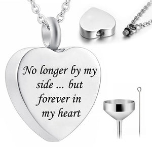 Heart Necklace Cremation Urn for Ashes Stainless Steel Memorial Jewelry