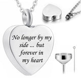 Heart Necklace Cremation Urn for Ashes Stainless Steel Memorial Jewelry