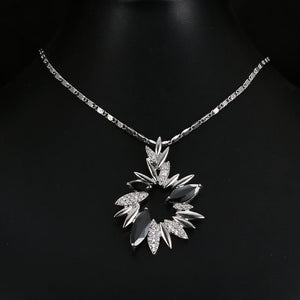 Sun Pendant Women Necklace Rhinestone Charm Spring Jewelry